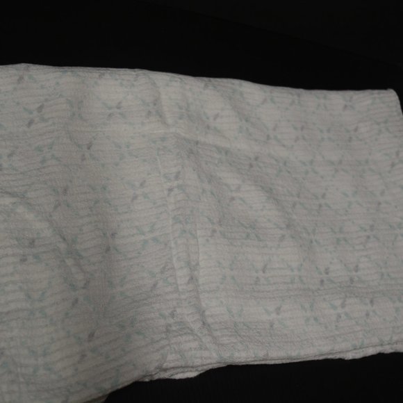 Aden Anais Muslin Baby Swaddle Blanket White Teal - Picture 1 of 5
